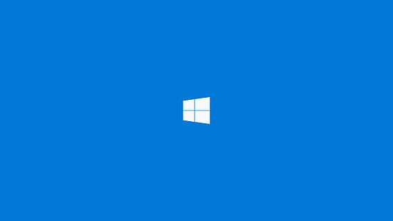 синий, логотип, минимализм, технология, Windows 10, HD обои HD wallpaper