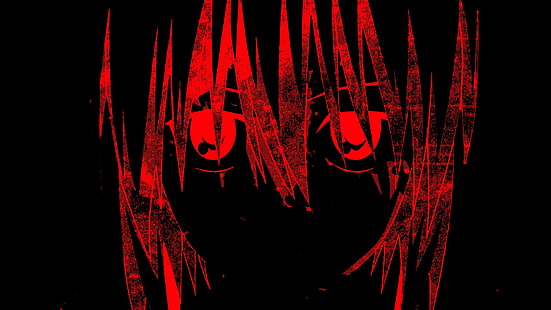 червен и черен анимиран женски герой цифров тапет, аниме, Elfen Lied, HD тапет HD wallpaper