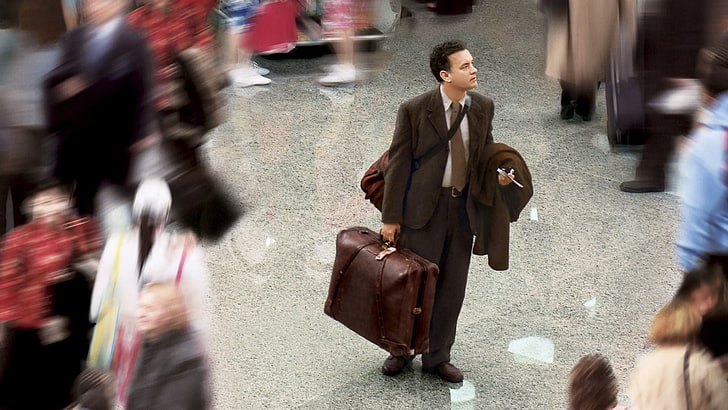 men's brown suit jacket, Tom Hanks, The Terminal, movies, HD wallpaper