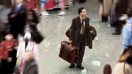 chaqueta de traje marrón para hombre, Tom Hanks, The Terminal, películas, Fondo de pantalla HD HD wallpaper