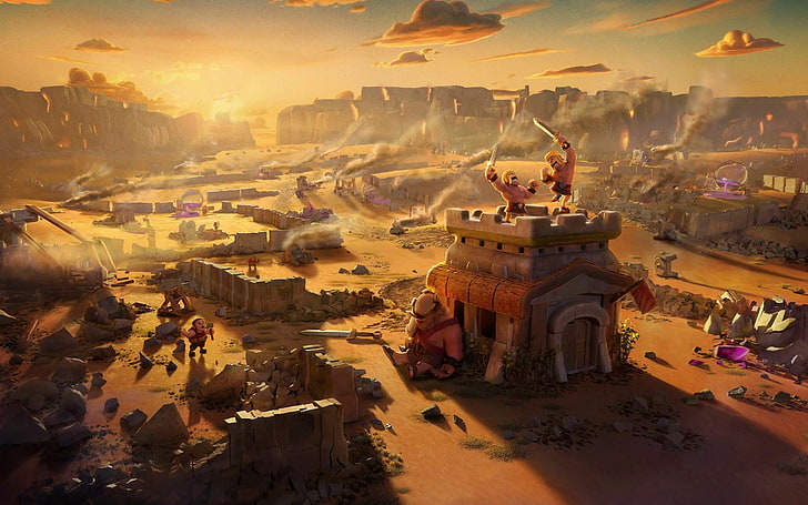 clash of clans background, HD wallpaper