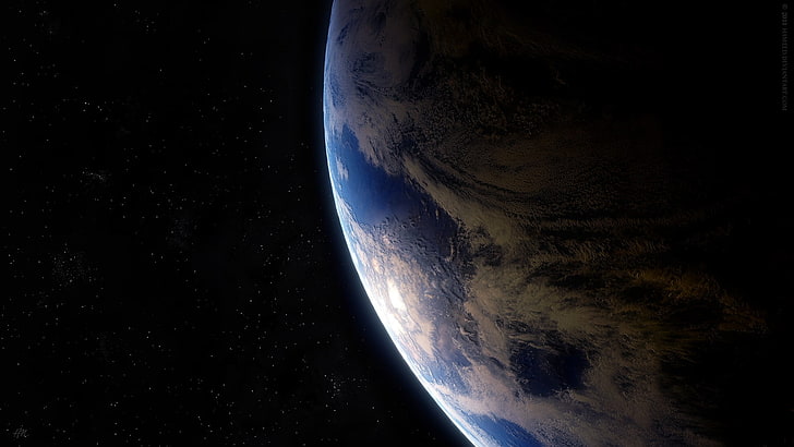 planeta tierra fondo de pantalla, espacio, tierra, oscuro, arte espacial, Fondo de pantalla HD