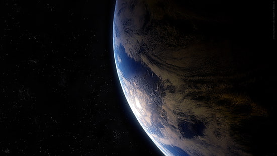 Tapeta planeta Ziemia, kosmos, Ziemia, ciemność, sztuka kosmiczna, Tapety HD HD wallpaper