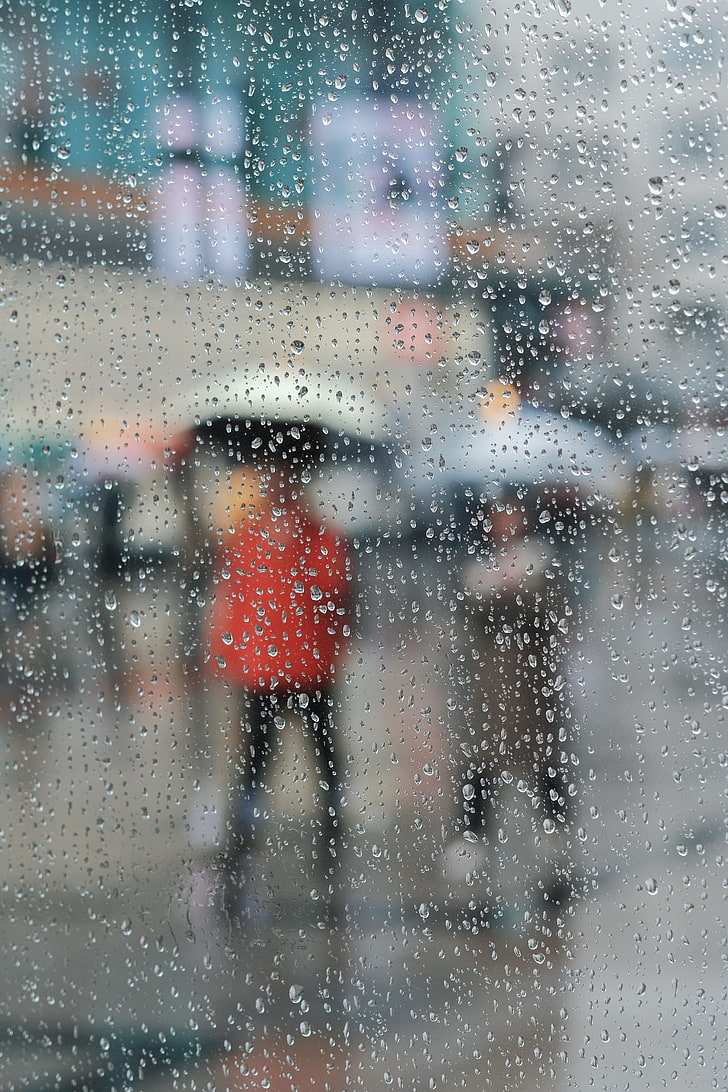 glass, drops, moisture, surface, rain, HD wallpaper