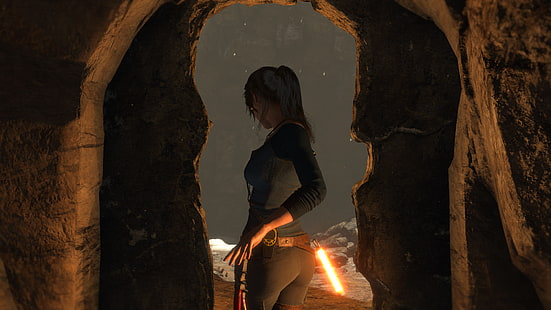 pantalones grises para mujer, Rise of the Tomb Raider, Tomb Raider, Fondo de pantalla HD HD wallpaper