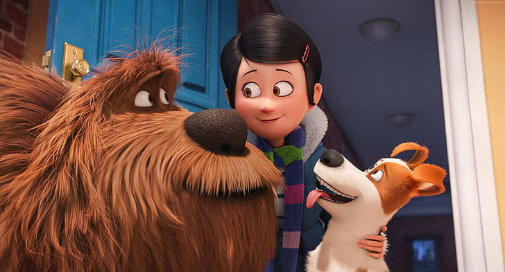 chien, dessin animé, La vie secrète des animaux domestiques, Meilleurs films d'animation de 2016, Fond d'écran HD