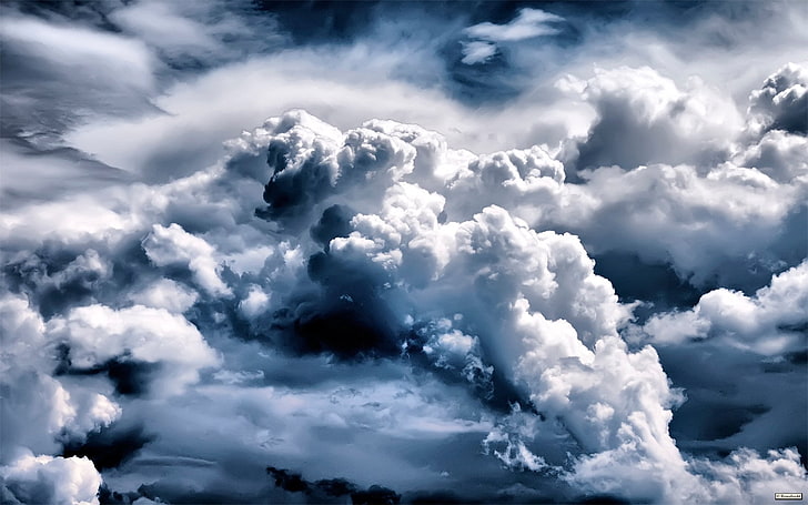 black and gray nimbus clouds, clouds, volume, sky, HD wallpaper