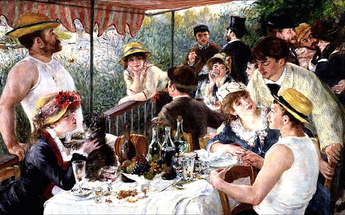 Renoir, renoir, gathering, painting, 3d and abstract, HD wallpaper HD wallpaper