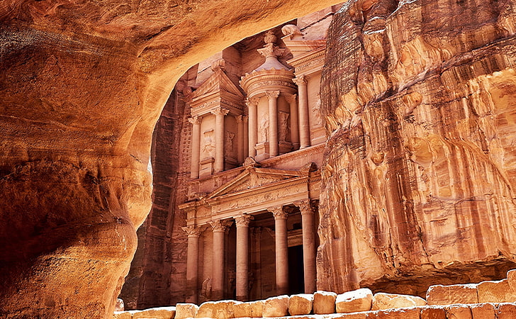 Peter, Rock, Petra, Desert, Jordan, Ancient, Sfondo HD
