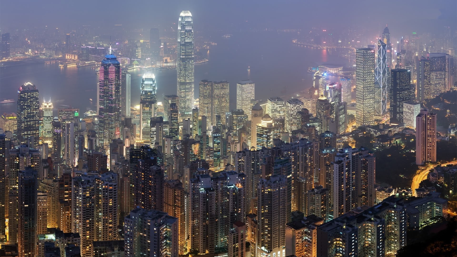 黒い建物 都市 都市景観 香港 中国 Hdデスクトップの壁紙
