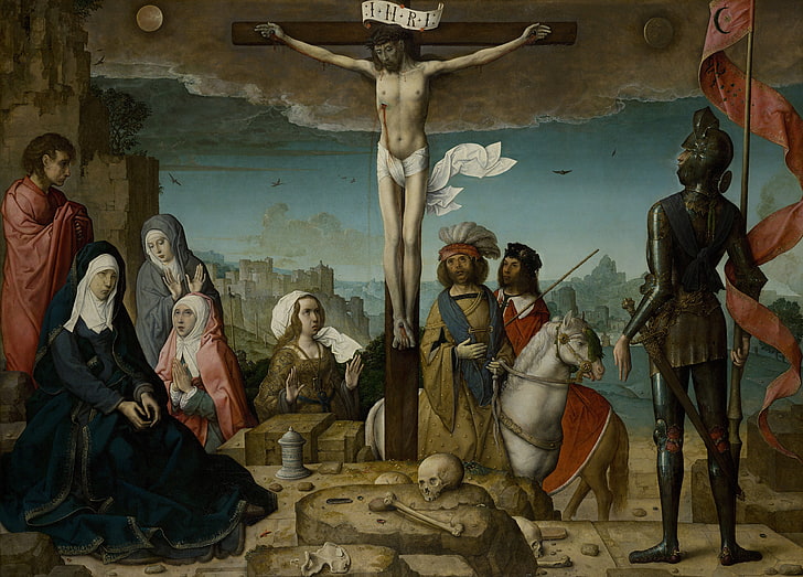 Classic Art, cross, Jesus Christ, Juan de Flades, painting, Religious, HD wallpaper