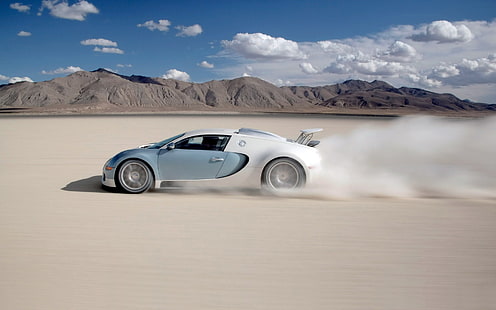 cupê branco e cinza, Bugatti, Bugatti Veyron, carro, HD papel de parede HD wallpaper