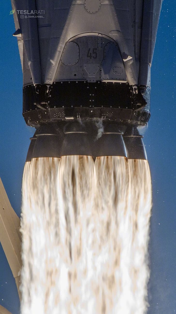 ракета, огонь, SpaceX, HD обои, телефон обои