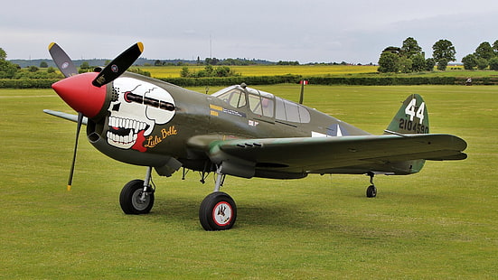 مركبة مائية شخصية بالأبيض والأسود ، Curtiss P-40 Warhawk ، طائرة ، كيتي هوك ، طائرة عسكرية ، مركبة، خلفية HD HD wallpaper