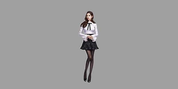 Girl, Sexy, Art, Asian, Style, Minimalism, Skirt, Figure, HL Z, วอลล์เปเปอร์ HD HD wallpaper