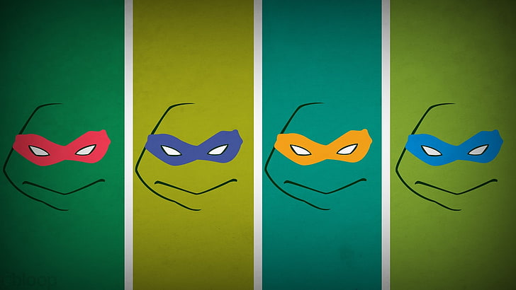Teenage Mutant Ninja Turtles, Teenage Mutant Ninja Turtles, герой, Blo0p, панно, минимализм, HD обои