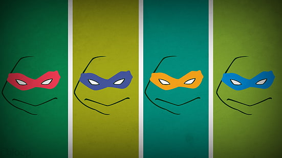 Teenage Mutant Ninja Turtles, Teenage Mutant Ninja Turtles, héros, Blo0p, panneaux, minimalisme, Fond d'écran HD HD wallpaper