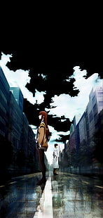 Steins; ворота, амолед, темный, вертикальный, Okabe Rintarou, HD обои HD wallpaper