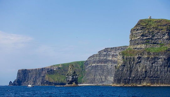 절벽, 둘린, 아일랜드, moher, 바다, HD 배경 화면 HD wallpaper