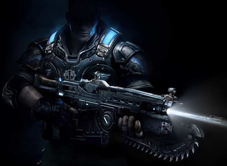 Gears of War, video games, weapon, fantasy weapon, render, Gears of War 4, artwork, HD wallpaper