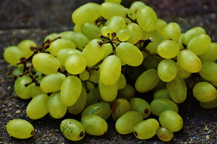 cacho de uvas brancas, uvas, bagas, frutas, maduro, HD papel de parede