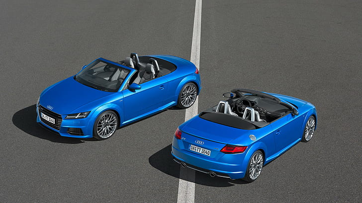 Audi, รถยนต์, Audi TT, รถยนต์สีน้ำเงิน, วอลล์เปเปอร์ HD