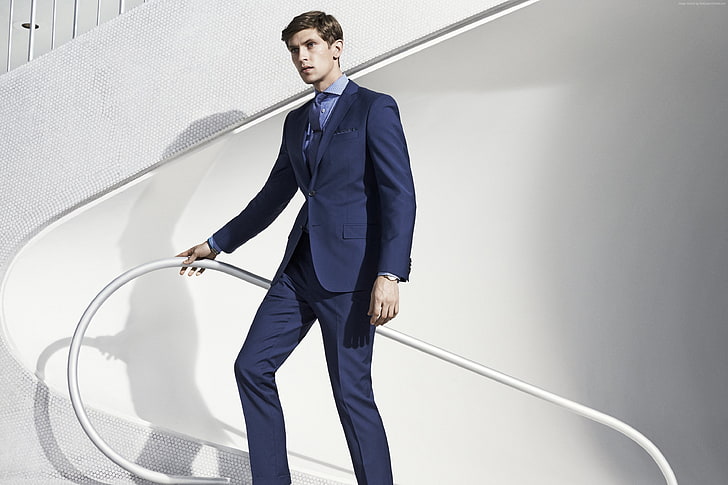 traje, Top modelos masculinos de moda, Mathias Lauridsen, modelo, Fondo de pantalla HD