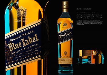blue, johnnie, label, walker, whisky, HD wallpaper HD wallpaper