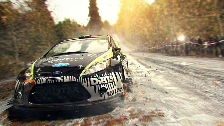 DiRT 3 2011 Game, черный и серый Ford Rally Car, игра, грязь, 2011, игры, HD обои