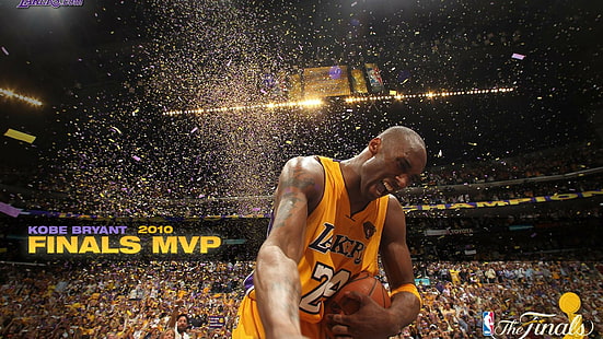Kobe Bryant MVP Los Angeles Lakers Confetti HD, กีฬา, ลอสแองเจลิส, เลเกอร์ส, โกเบ, ไบรอันต์, mvp, ลูกปา, วอลล์เปเปอร์ HD HD wallpaper
