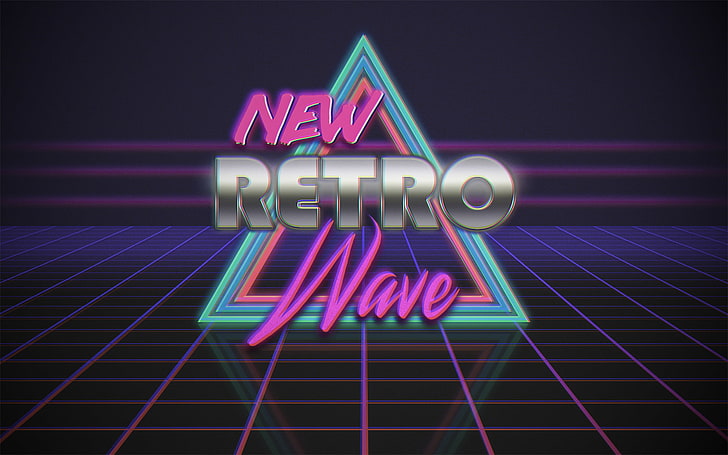 Ретро стиль, неон, винтаж, цифровое искусство, 1980-е годы, синтезаторная волна, типография, New Retro Wave, HD обои