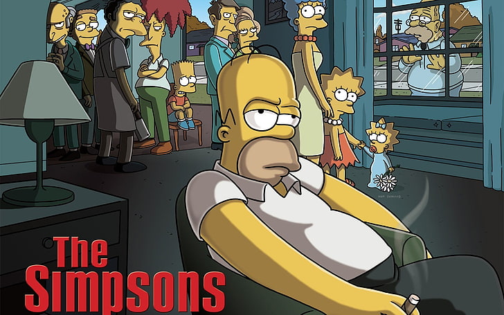 Os Simpsons wallpaper, Os Simpsons, Homer Simpson, Marge Simpson, Bart Simpson, Lisa Simpson, Maggie Simpson, paródia, desenho animado, TV, The Sopranos, HD papel de parede