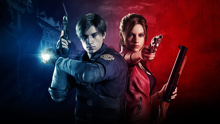 Resident Evil, Resident Evil 2 (2019), Claire Redfield, Leon S. Kennedy, Fondo de pantalla HD