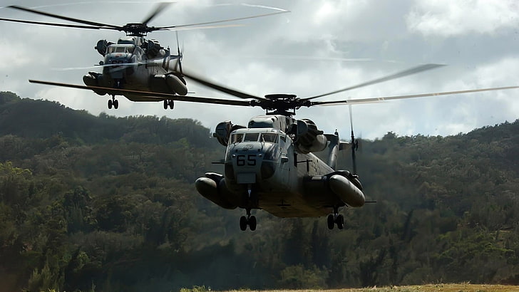 samoloty wojskowe, samoloty, helikoptery, wojskowe, MH-53, Tapety HD