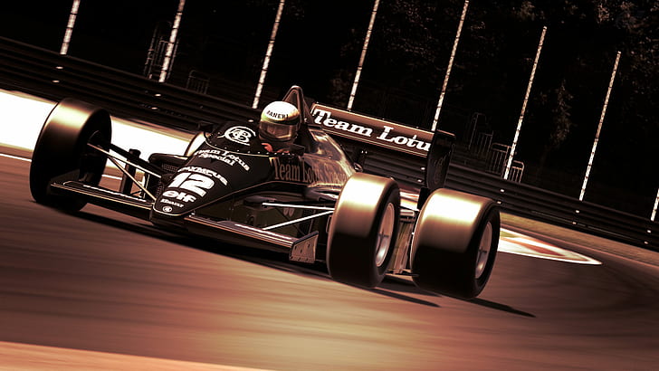 Ayrton Senna, Fórmula 1, Gran Turismo 6, Lotus, carros de corrida, HD papel de parede
