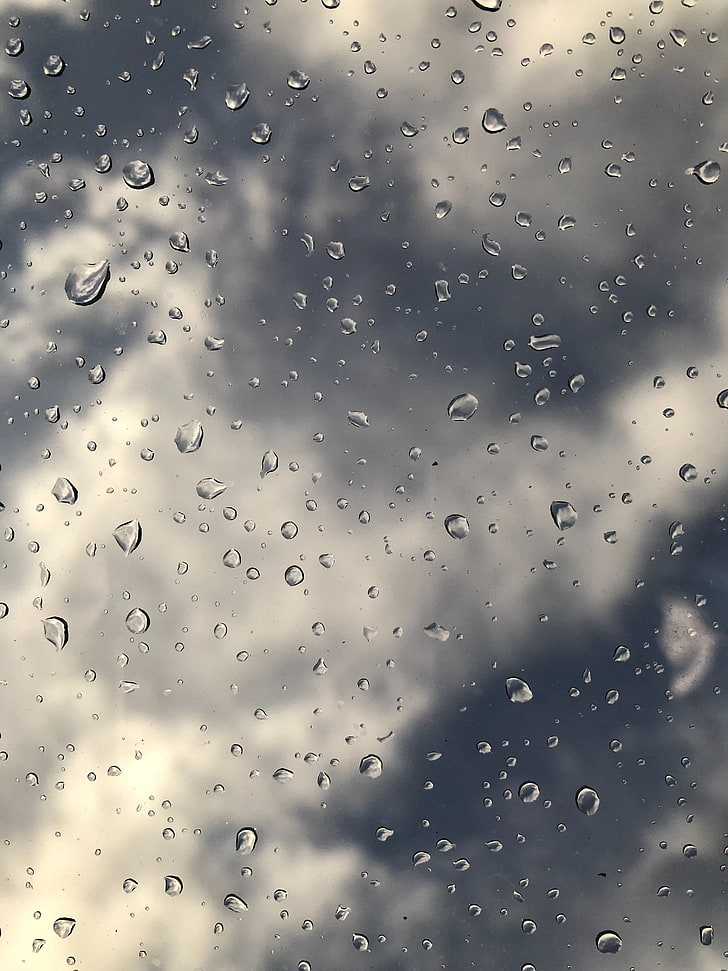 water droplets, drops, surface, glass, HD wallpaper