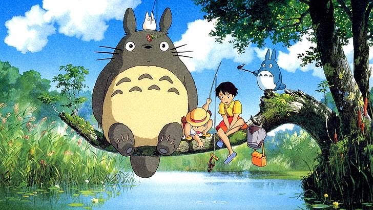 Mi vecino Totoro fondo de pantalla, Studio Ghibli, Mi vecino Totoro, Totoro, anime, chicas anime, Fondo de pantalla HD