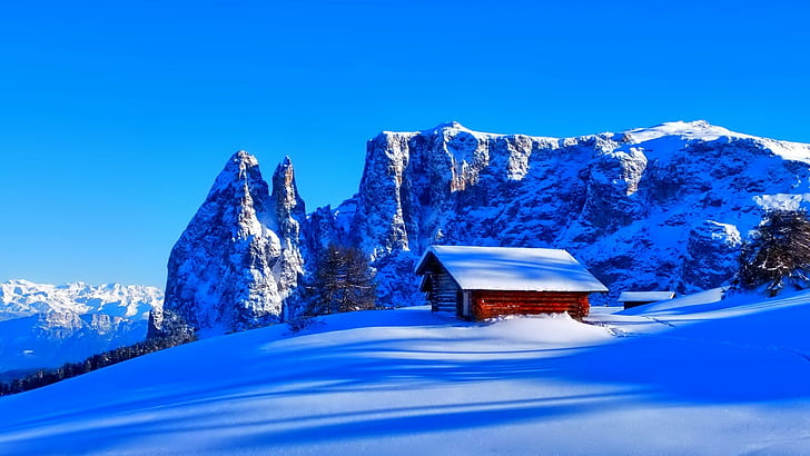 neve, natura, montagne, Sfondo HD