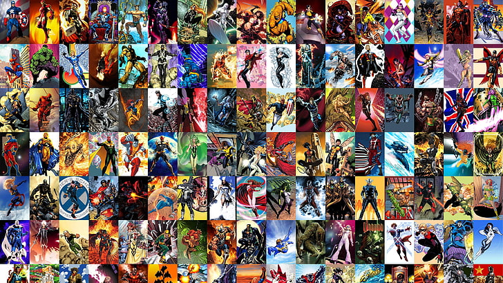 スーパーヒーローズコラージュ、マーベルコミック、ヒーロー、コラージュ、アートワーク、スーパーヒーロー、 HDデスクトップの壁紙