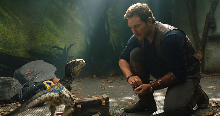 dinossauro, Jurassic World: Reino Caído, 5K, Chris Pratt, HD papel de parede