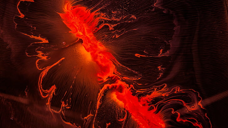Red Volcano, 4k, 8k, HD, abstract, HD wallpaper