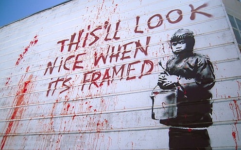Banksy Graffiti HD, numérique / illustrations, graffiti, banksy, Fond d'écran HD HD wallpaper