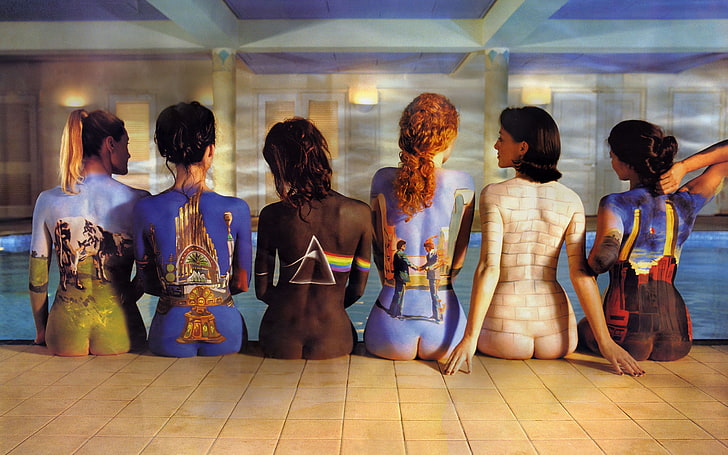 музыка Pink Floyd в помещении бодиарт музыкальные группы обложки альбомов бассейны группы 70-е годы 2560x160 Развлечения Музыка HD Art, Music, Pink Floyd, HD обои
