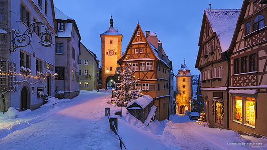 Christmas in Bavaria, Germany, Winter, HD wallpaper HD wallpaper
