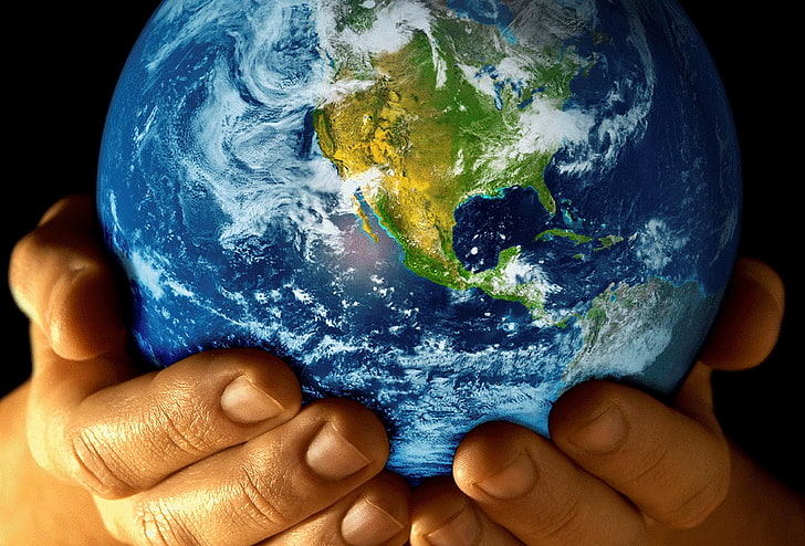 Planet Erde Illustration, Planet, Hände, Erde, HD-Hintergrundbild