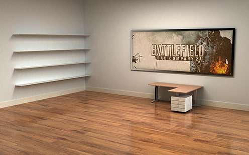 Battlefield، Bad company 2، Table، Room، Parquet، خلفية HD HD wallpaper