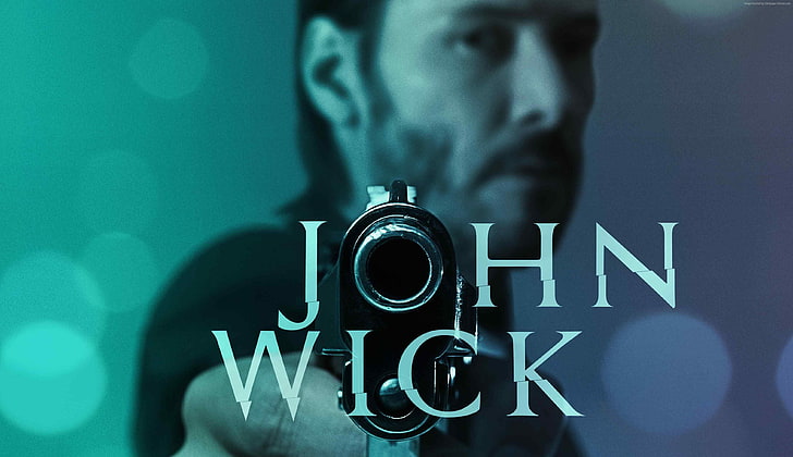 Willem Dafoe, film, Keanu Reeves, yeşil, John Wick, silah, 2015, afiş, Michael Nyqvist, silah, mavi, film, HD masaüstü duvar kağıdı