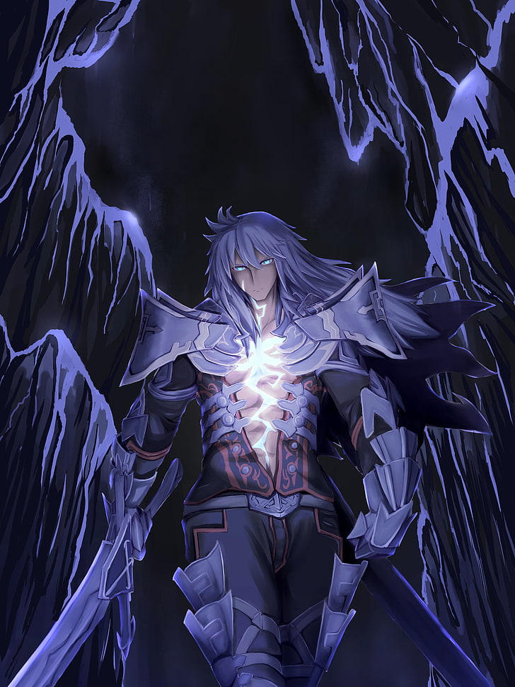 Carácter de hombre con ilustración de espada, serie Fate, Fate / Apocrypha, Sabre of Black, Fondo de pantalla HD, fondo de pantalla de teléfono