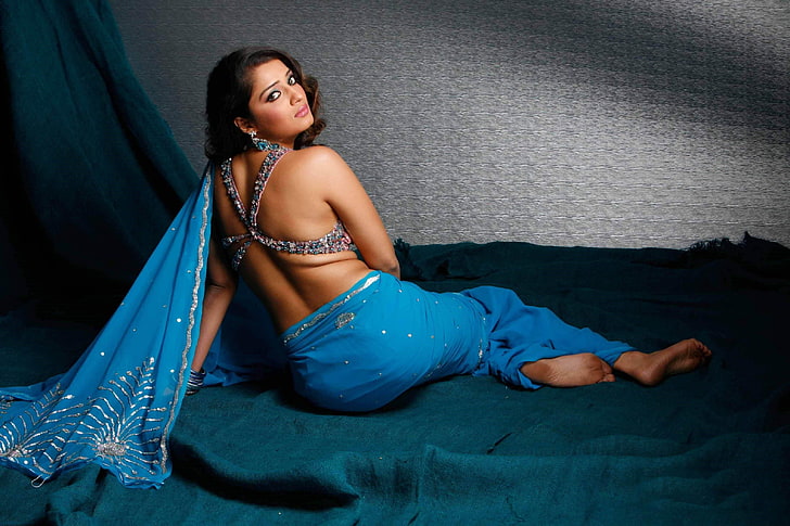 aktorka, gorąca, indyjska, nikita, sari, thukral, Tapety HD