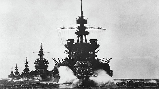 four navy ships, military, Dreadnought, World War II, navy, United States Navy, Battleship, HD wallpaper HD wallpaper